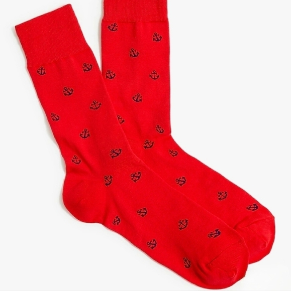 J Crew Anchor Crew socks Red - Picture 1 of 7